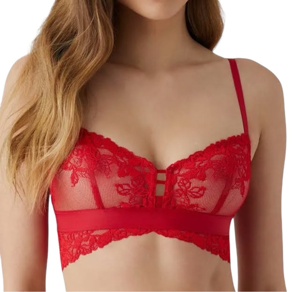 b, tempted Opening Act Bralette Haute Red Size Small NWT
